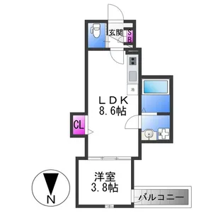 Luna terrace 近大前【2階】の間取り