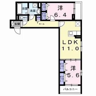 ウォーム八尾木【3階】の間取り
