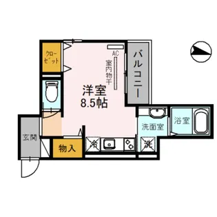 スカイコート鶴橋【3階】の間取り