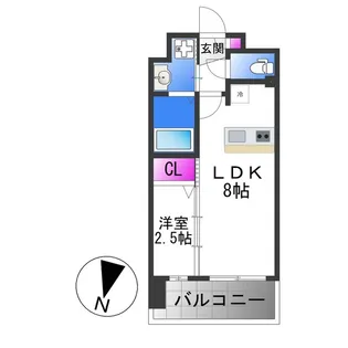 Luxe玉造南【6階】の間取り