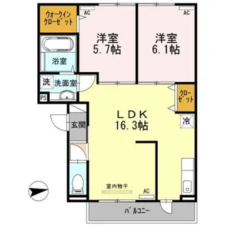 グランクリフ【1階】の間取り
