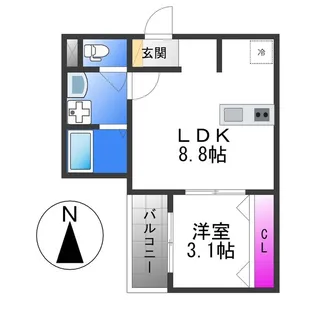 F+style藤井寺道明寺1号館【2階】の間取り