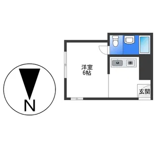 グローバル八戸ノ里Ⅱ【2階】の間取り