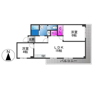 プリンストン布施【6階】の間取り