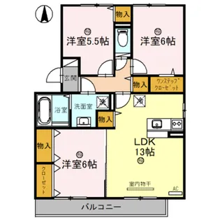 ヴィラウィステリア【3階】の間取り