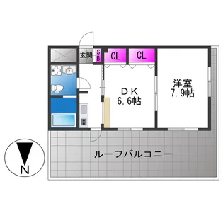 インパレス小阪【7階】の間取り