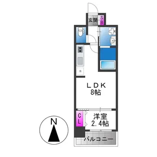 アドバンス大阪アネラ【6階】の間取り