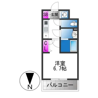 ワールドアイ大阪East City【13階】の間取り