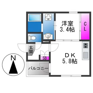 ハーモニーテラス小路Ⅱ【2階】の間取り