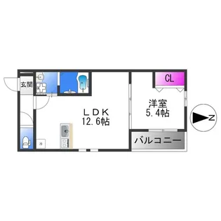 フジパレスさくら【1階】の間取り