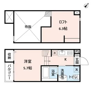 ラ・ヴィータ長瀬【1階】の間取り