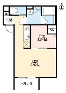 Quente布施【1階】の間取り