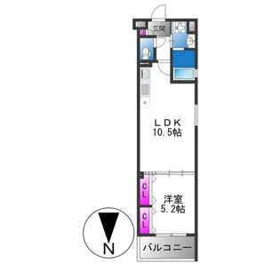 フォレストクリエオーレ枚岡弐番館【1階】の間取り