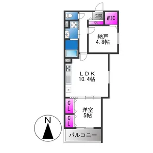 フォレストクリエオーレ枚岡弐番館【1階】の間取り