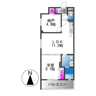 フォレストクリエオーレ枚岡弐番館【3階】の間取り