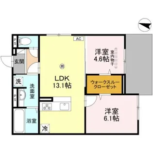 ナティ サウス【1階】の間取り