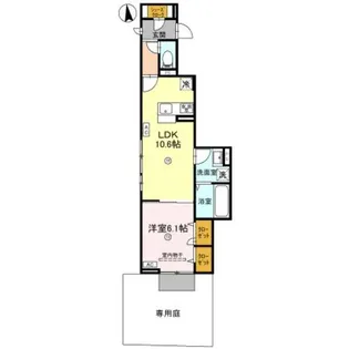 スプランデュール高井田【1階】の間取り