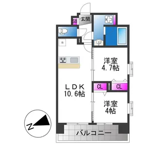 スプランディッド玉造DUE【5階】の間取り