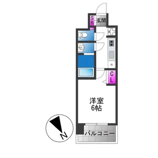 アドバンス大阪クラージュ【7階】の間取り