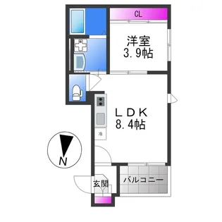 ハーモニーテラス中川西【3階】の間取り