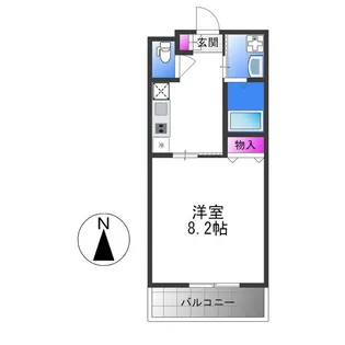クィーンライフ勝山北【6階】の間取り