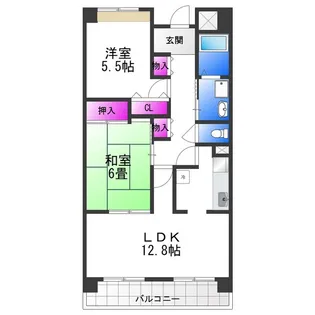 アレフ長吉【1階】の間取り