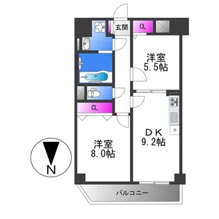 リアライズ今里南【5階】の間取り