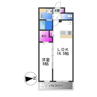 ベルンガーデン勝山北【6階】の間取り
