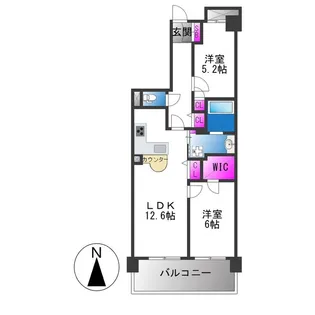 モンセーヌ布施【14階】の間取り