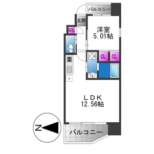 プレジオ玉造【8階】の間取り