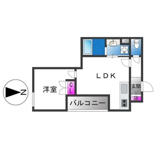 セレニティ長吉出戸【3階】の間取り