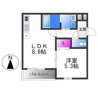 フジパレス吉田WEST【3階】の間取り