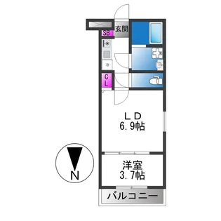 クレスト高安町南【1階】の間取り