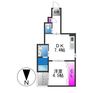 グランドソレイユ森河内【2階】の間取り