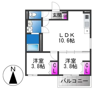 D porta granz【2階】の間取り