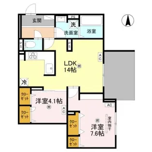 ウエスタンハイツ19【1階】の間取り