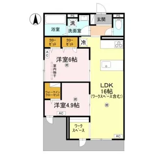 ウエスタンハイツ19【1階】の間取り
