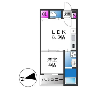 サフィール ロジェ大阪城公園【1階】の間取り