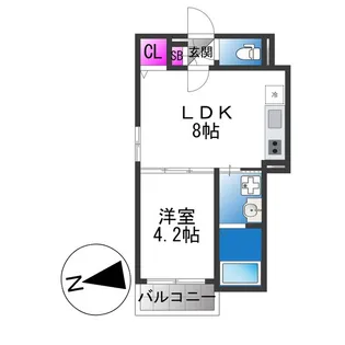 Cuore生野東【1階】の間取り