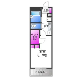 レオパレスはるる【1階】の間取り
