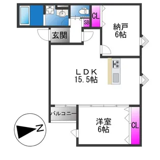 NAGAMORI新深江【3階】の間取り