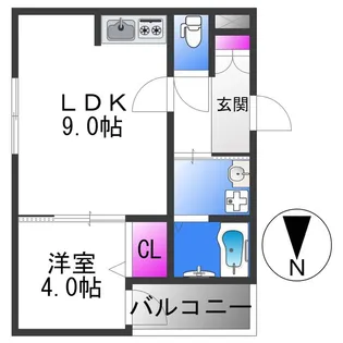 H−maison平野Ⅱ【2階】の間取り