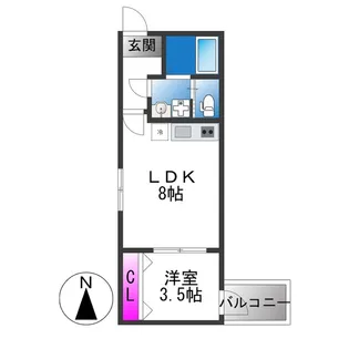 アプローズ新深江【2階】の間取り