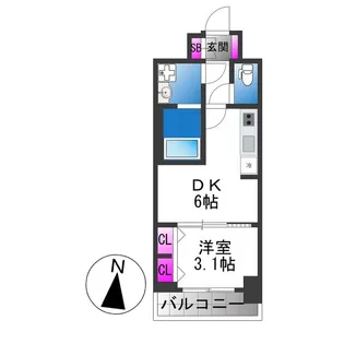 プレリス大阪今里サヴィア【2階】の間取り