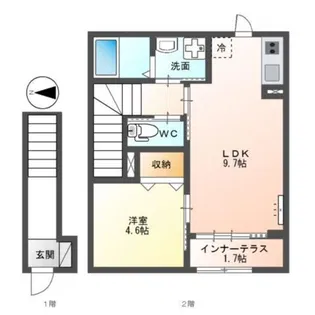 ユカリナグリーン 巽【2階】の間取り