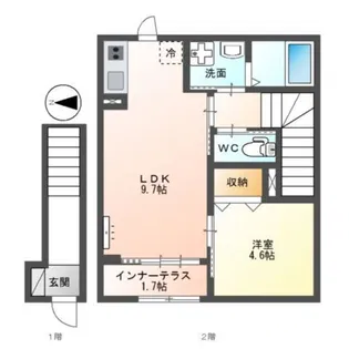 ユカリナグリーン 巽【2階】の間取り