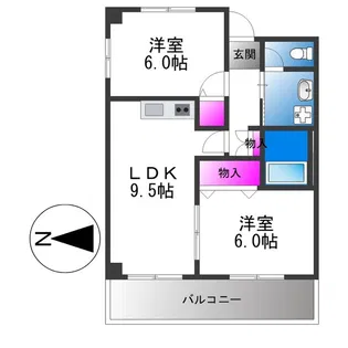 ボナール出戸【6階】の間取り