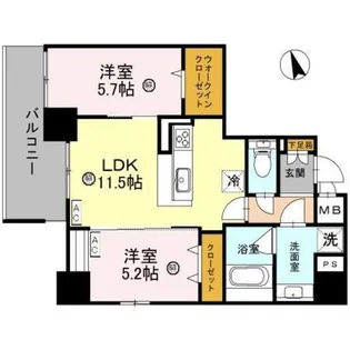 プレミアム菱屋西【8階】の間取り