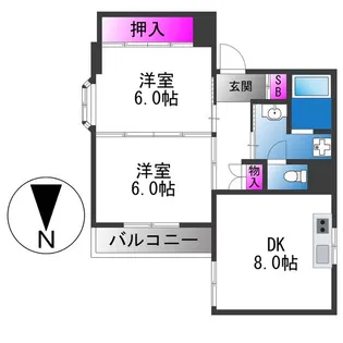 オークヒルズ八尾南【2階】の間取り
