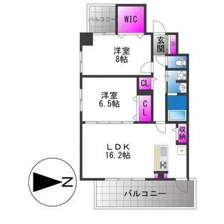 クレリア新深江【7階】の間取り